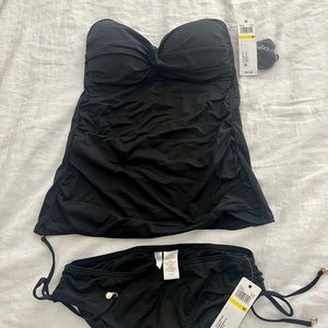 Anne Cole Tankini Top & Side Tie Swim Brief